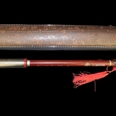 Sale Photo Thumbnail #399: 22" Yunnan-Style Bawu, Traditional Chinese Free-Reed Flute with Case
