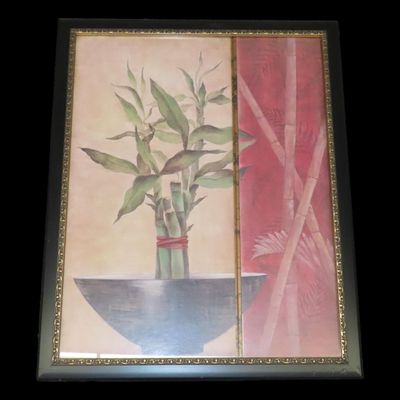 Sale Photo Thumbnail #411: 31" x 25" Asian Artwork Depicting Bamboo