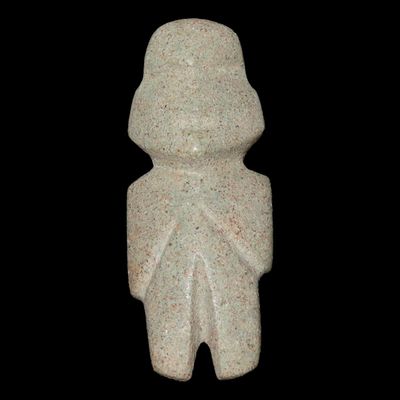 Sale Photo Thumbnail #250: 3 1/2" Pre-Columbian Mezcala Stone Axe God / Anthropomorphic Effigy, Guerrero Region, Mexico