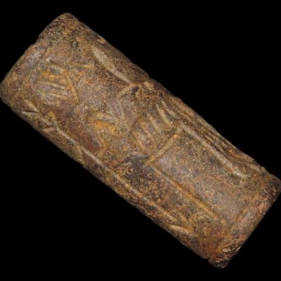 Sale Photo Thumbnail #348: 1 1/2" Sumerian Geometric Anaracy Seal Stamp Bead