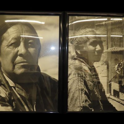 Sale Photo Thumbnail #388: 17" x 20 1/2" Lot of 2 Framed Portraits of Native Americans, Date Unknown