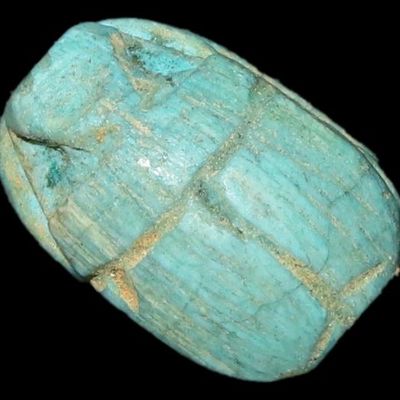 Sale Photo Thumbnail #332: 5/8" Egyptian Scarab, Inscribed on Bottom, Symbolizing Rebirth, Regeneration, and the Eternal Cycle of Life, 3000-2150 BC