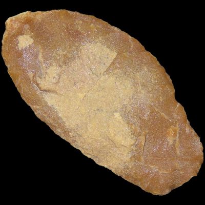 Sale Photo Thumbnail #286: 2 1/8" Paleo Cody Knife, Spanish Diggings Material, Dunn Co., North Dakota, Base Grinding, Ex. Jerry Dickey