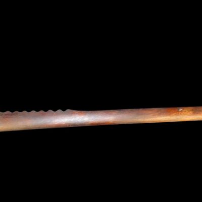 Sale Photo Thumbnail #259: 24 3/8" Ceremonial French and Indian Spontoon Type Historic Pipe Tomahawk