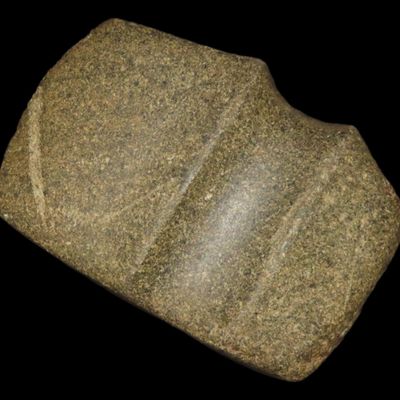 Sale Photo Thumbnail #169: 3" Miniature Three Quarter Grooved Axe, Jersey Co., Illinois, Found Near Otterville by Dave Watson