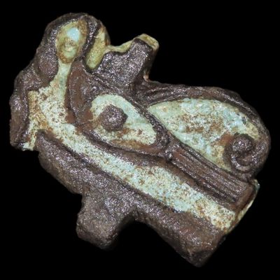 Sale Photo Thumbnail #353: 2" Egyptian Eye of Horus Pendant, Faience, New Kingdom