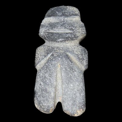 Sale Photo Thumbnail #248: 3 3/4" Pre-Columbian Mezcala Stone Axe God / Anthropomorphic Effigy, Guerrero Region, Mexico
