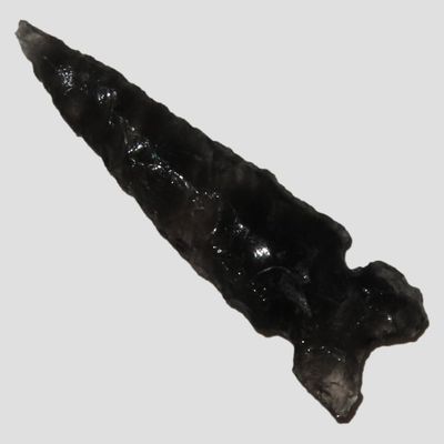 Sale Photo Thumbnail #291: 1 3/4" Tri-Notch Obsidian Arrowhead, Nevada