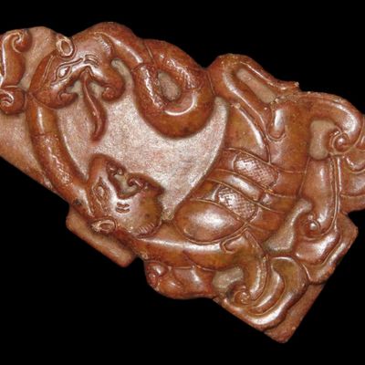 Sale Photo Thumbnail #341: 3 1/8" Hongshan Snake / Cat Pendant