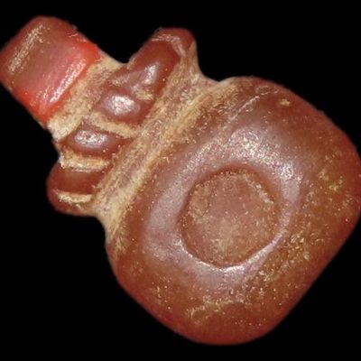 Sale Photo Thumbnail #337: 5/8" Egyptian Carnelian Amulet / Pendant, Golden Age