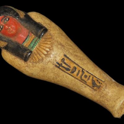 Sale Photo Thumbnail #329: 3 7/8" Egyptian Ushabti, Egyptian Golden Age, 1550-1070 BC