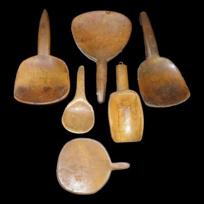 Sale Photo Thumbnail #363: Lot of Colonial and Native Wooden Spoons