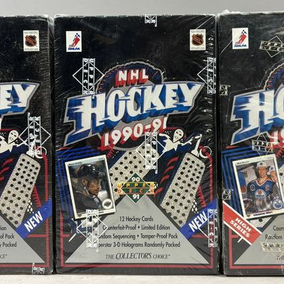 3 1990-91 UPPER DECK NHL Hockey Boxes High Series