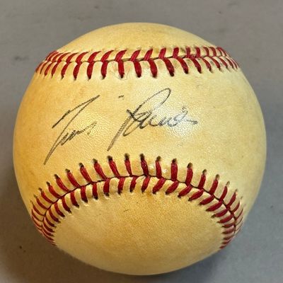Tim Raines Single Signed Rawlings Feeney Baseball