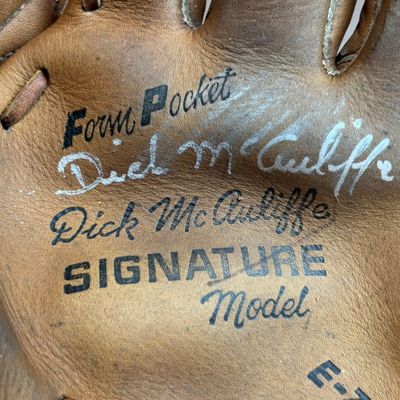 Dick McAuliffe Spalding Model Signed Baseball Mitt