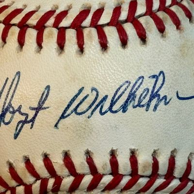 Hoyt Wilhelm Signed Rawlings Brown OAL Baseball