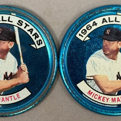 Pair Mickey Mantle #131 1964 Topps All Star Coin