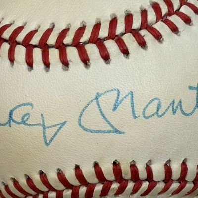 Mickey Mantle Single Signed Rawlings Baseball HOF