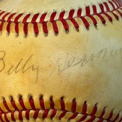 Billy Herman Single Sigend Rawlings ONL Baseball