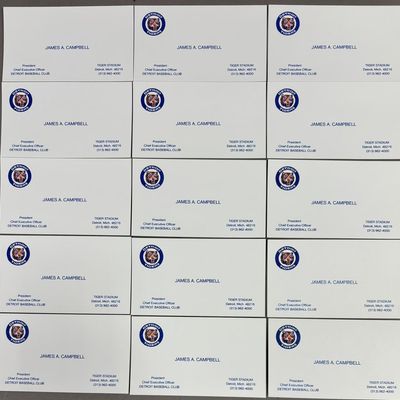 15 Detroit Tigers GM Jim Campbell Business Card