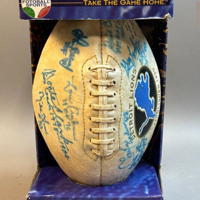 Detroit Lions Signed Football 10 Autos Sims Lary