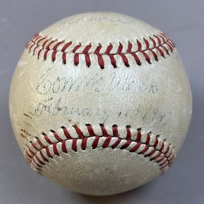 Connie Mack Single Signed Feb 1949 Reach Baseball