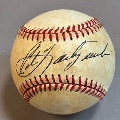 Carl Yastrzemski Single Signed Rawlings Brown Ball