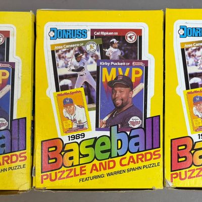 3 Sealed NOS 1989 Donruss Wax Boxes Baseball Cards
