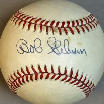 Bob Gibson Single Signed Rawlings ONL Baseball HOF