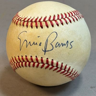 Ernie Banks Signed Feeney Rawlings Baseball
