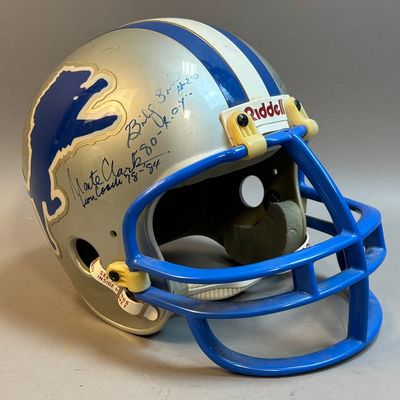 Detroit Lions Signed Sims Clark Football Helmet