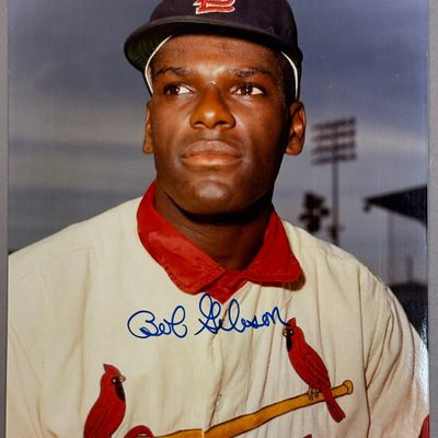 St Louis Cardinals HOF Bob Gibson Auto 8x10 Photo