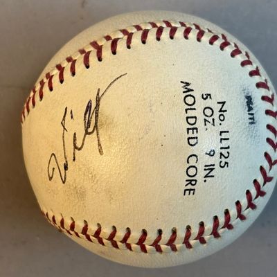 Wilt Chamberlain Signed Little League Baseball