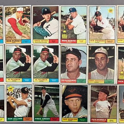 Lot 30 1961 Topps Baseball Cards ERA Leaders