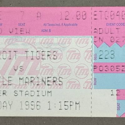 4/9/1996 OPENING DAY TIGERS Vs Seattle Ticket