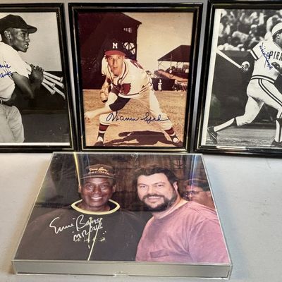 HOF Banks Spahn & Stargell Signed 8x10 Photos