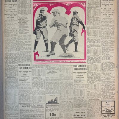 1907 CLEVELAND LEADER CY YOUNG BASEBALL NEWSPAPER