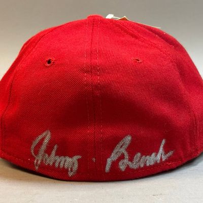 Johnny Bench Signed New Era Size 7 Baseball Hat