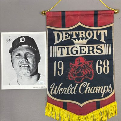 Bill Freehan Auto 8x10 Tigers World Series Banner