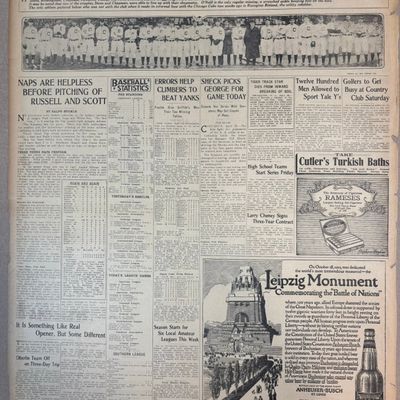 Cleveland Leader 1914 NAPS Baseball Panoramic