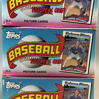Lot 3 1989 Topps Baseball 24 Count Cello Boxes