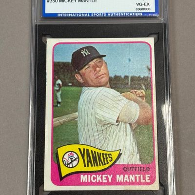 MICKEY MANTLE TOPPS 1965 #350 ISA 4 VG-EX