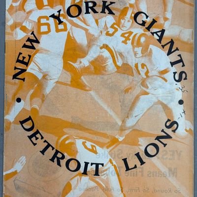 New York Giants Detroit Lions Nov 18 1945 Program