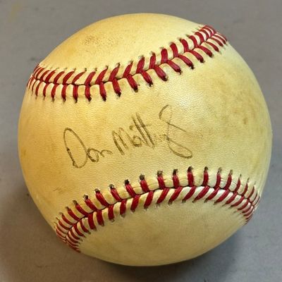 Don Mattingly Single Signed Rawlings Brown Haiti
