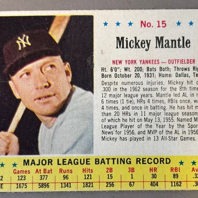 Mickey Mantle Post Cereal #15 Baseball Card
