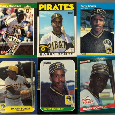 6 Barry Bonds Topps Fleer RC Lot Signed Auto Card