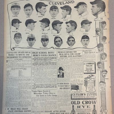 1913 Cleveland Leader Naps & White Sox Newspaper