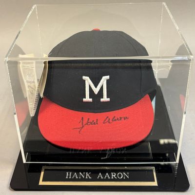 Hank Aaron Milwaukee Braves Signed Baseball Hat