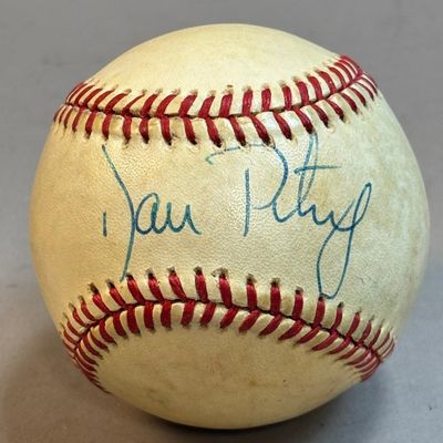 Dan Petry Single Signed Rawlings Brown Baseball
