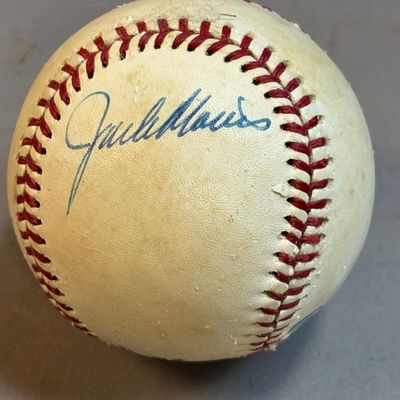 Jack Morris Single Signed Game Brown Baseball